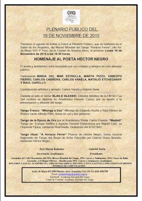 Ce soir, la Academia Nacional del Tango rend hommage à Héctor Negro [à l'affiche]