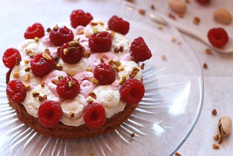Tarte pistaches et framboises sur une base de Fantastik