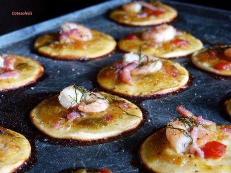 Pizzettes crevettes & chutney mangue