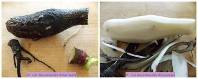 Radis noirs, pommes de terre et oignon confits au four (Vegan)