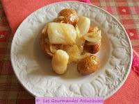 Radis noirs, pommes de terre et oignon confits au four (Vegan)