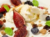 Burratina, figues rôties, crumble l’huile d’olive, balsamique