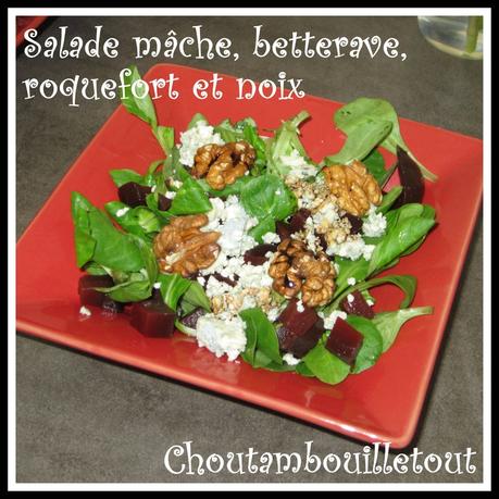 salade mache betterave roquefort noix