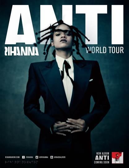 LA SUPERSTAR RIHANNA ANNONCE SA TOURNEE MONDIALE « ANTI WORLD TOUR » !