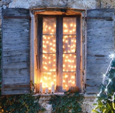   Guirlande rideau stalactite led blanc chaud...