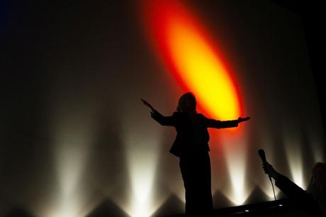 La présidente du Front national à un meeting de soutien de Florian Philippot à Forbach (Moselle) pendant la campagne pour les municipales de 2014.
