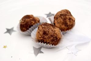 Truffes au chocolat noir et caramel au beurre salé