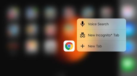 Chrome sur iPhone ajoute des raccourcis et 3D Touch