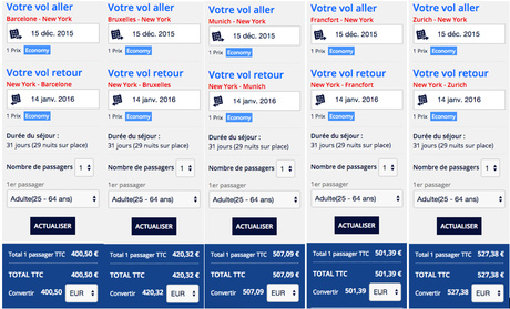 Partir depuis un aéroport à l'étranger avec AirFrance pour New York est bien moins cher que depuis un aéroport français !