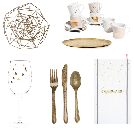 idee shopping table de noel or et blanc
