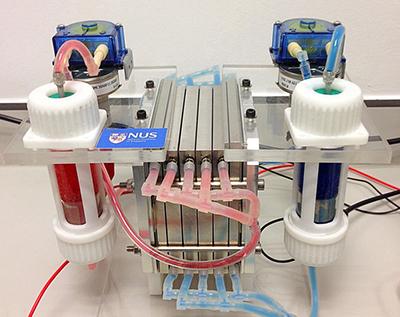 Photograph of the new redox-flow battery