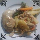 Cuisse de poulet aux légumes et sauce champignon au thermomix - La cuisine de Poupoule