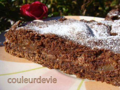Tourte chocolatée aux poires