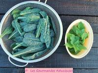 Médaillons de Polenta accompagnés de Chou aux orties et de lentilles (Vegan)