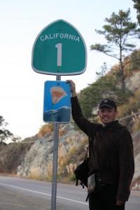 route le long de la côte du pacifique highway 1 de San Franscisco à Los Angeles panneau highway 1