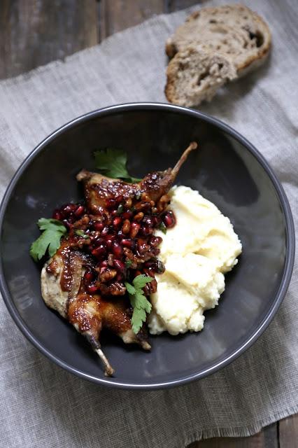 ottolenghi , cailles caramélisées , miso , grenade , noel , recette festive
