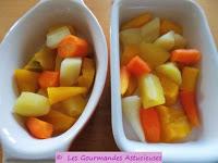 Gratin de carottes et écrasée de pommes de terre au tahin, aux échalotes confites (Vegan)