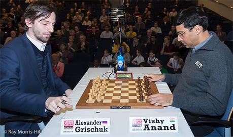 Ronde 6: Alexander Grischuk a remporté la seconde victoire de sa carrière face à Vishy Anand - Photo © Ray Morris-Hill