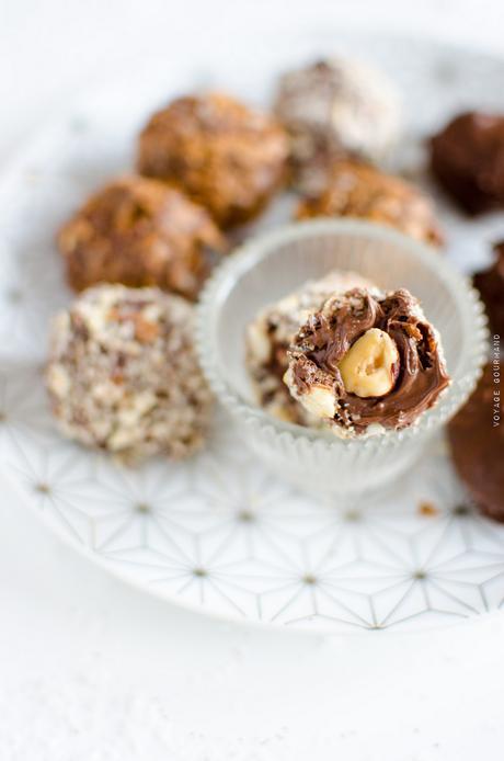 Rochers au chocolat, praliné et noisettes : comme des Ferrero Rochers Comme des Ferrero Rochers