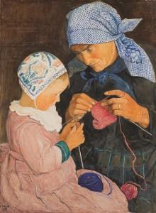 Ernest BiÃ©ler: belle transition Ã  la Fondation Gianadda dans Arts Cat116_La_lecon_de_tricot-220x300