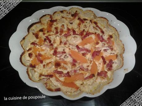 Potiron et lardon au four 