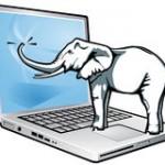 illustration de l ordinateur et l éléphant
