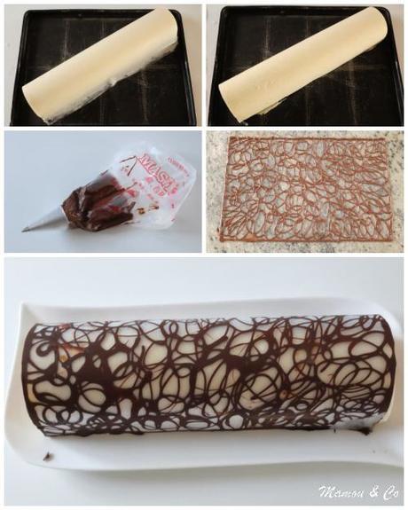 Bûche framboise amande en dentelles de chocolat