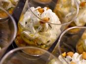 Verrines médaillons homard, chantilly pistou