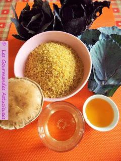 Chou rouge braisé et Boulgour au Champignon (Vegan)