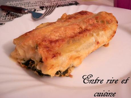 Gratin de cannelloni Ricotta/Epinards/Colin Gratin de cannelloni Ricotta/Epinards/Colin