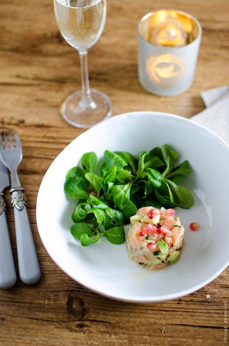 Tartare de saumon, avocat et grenade