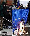 European flag burning