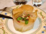 Timbale croustillante au chavignol, aux tomates cerises et à l'origan