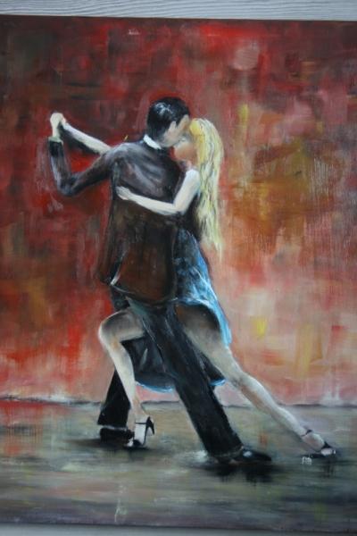 TABLEAU PEINTURE tango argentin danse sensuel ScÃ¨ne de genre Peinture a l'huile  - tangeros