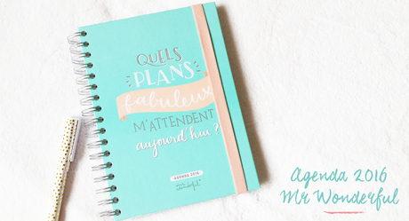 Agenda girly pour 2016 !  by Mr Wonderful