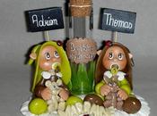 Support dragée avec jumeaux porcelaine froide