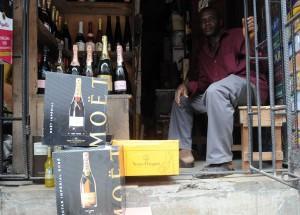 Champagne bottles displayed at a roadside shop in Lagos in April 23, 2013. Recent data has projected Nigeria to be among the fastest-growing countries in the world for champagne consumption, spending an estimated $59.34 million in 2012 on bubbly, according to data from Euromonitor international research firm. The firm forecast Nigeria as having the world's second-highest growth in new champagne volume from 2011-2016, trailing only France. It also forecast Nigeria, Africa's most populous nation spending some $105 million on it in 2017. AFPPHOTO/PIUS UTOMI EKPEI