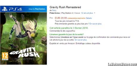 Prix conseille Gravity Rush PS4