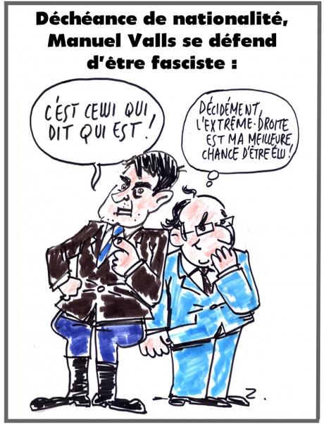 webzine,bd,gratuit,zébra,fanzine,bande-dessinée,caricature,manuel valls,fasciste,françois hollande,déchéance nationalité,dessin,presse,satirique,editorial cartoon,zombi