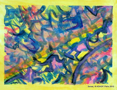 Watercolors's abstracts  : Yellow(s)Vibrations : two