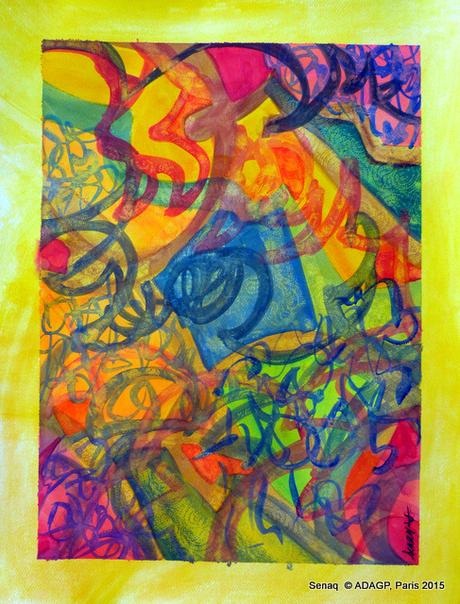Watercolors's abstracts  : Yellow(s)Vibrations : two