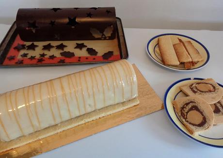 Bûche du Jour de l'an : chocolat, arachides et caramel salé