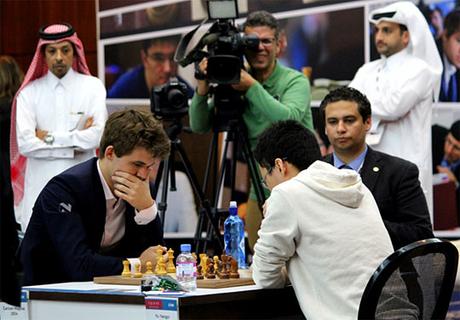 Blitz 1 : Magnus Carlsen 1-0 Yu Yangyi - Photo © Katerina Savina