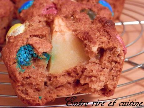 Muffins à la Ricotta et Pommes/Smarties à la farine complète