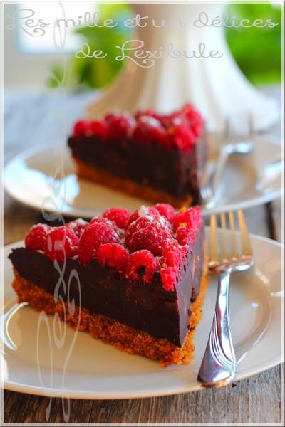 ~Tarte chocolat framboise et canneberge à la liqueur de chocolat Laura Secord~