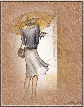 Femme sous son parapluie