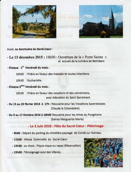 Programme Année Sainte SACRE-COEUR SAINT GERMAIN DU CRIOULT