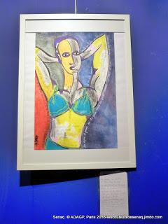 LIBERTE des vues de mon dessin en expo avec son commentaire: expo collective LIBERTE Bordeaux Janv 2016