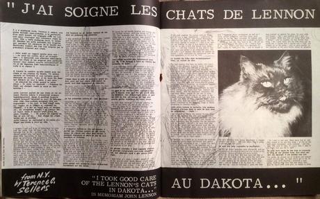 J'ai soigné les chats de Lennon dans le Dakota