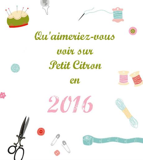 Quels patrons et techniques de couture souhaiteriez vous voir sur Petit Citron en 2016 ?